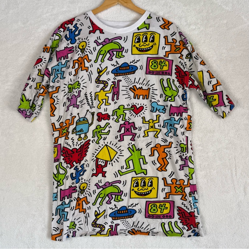 Keith Haring x Primark Classic Monogram All Over Print t shirt Size M